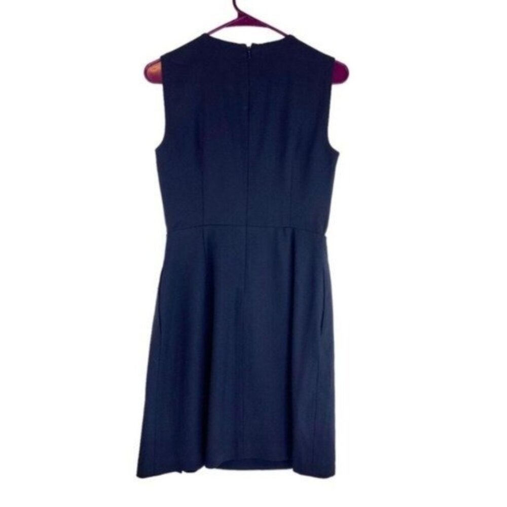 Tory Burch Navy Blue Pleated Suiting Dress - Picture 6 of 6